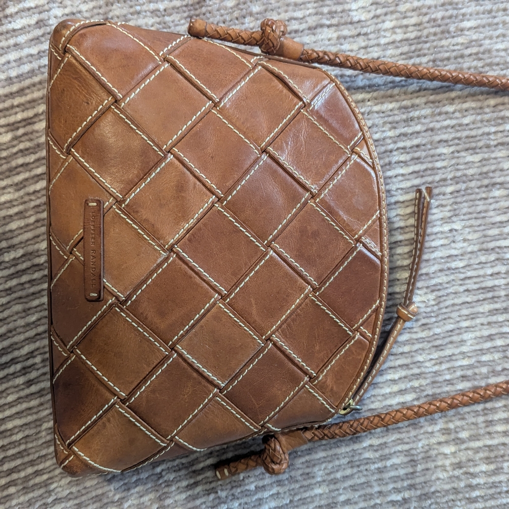 Loeffler Randall Brown Woven Crossbody Bag